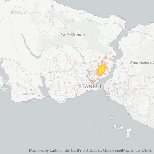 Bedrijfsconcentratie in Postcode 34394 - Şişli, Istanboel (provincie)