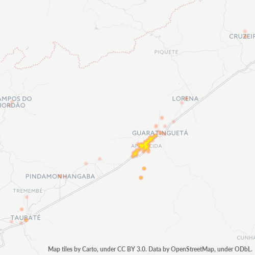 Concentració d'empreses a Codi Postal 12570-000 - Aparecida, Estat de São Paulo