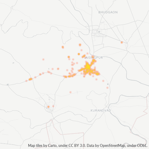Bedrijfsconcentratie in Postcode 416101 - Kolhapur (stad)