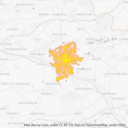 Bedrijfsconcentratie in Postcode 2440 - Geel (stad)