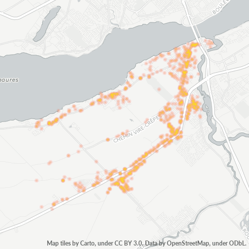 Bedrijfsconcentratie in Postcode G7A - Lévis, Quebec (provincie)