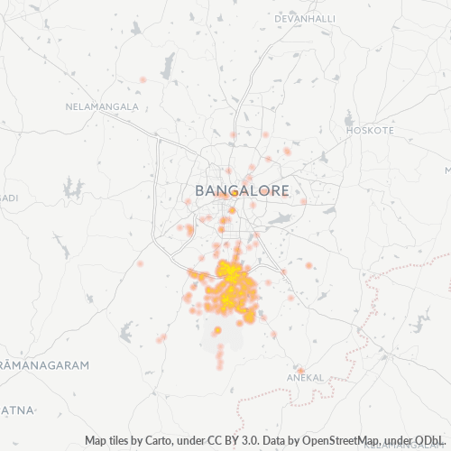 Bedrijfsconcentratie in Postcode 560083 - Gottigere, Karnataka