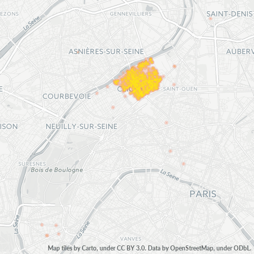 Concentració d'empreses a Codi Postal 92110 - Clichy, Illa de França