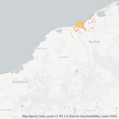 Bedrijfsconcentratie in Postcode 76-270 - Woiwodschap Pommeren