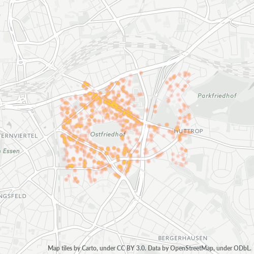 Konsentrasi Perniagaan di Poskod 45138 - Essen, North Rhine-Westphalia