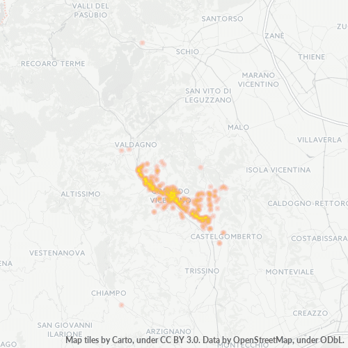 Dami ng Negosyo sa Postal Code 36073 - Cereda-Cozza Cornedo, Veneto