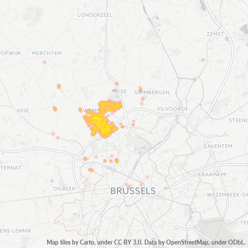 Bedrijfsconcentratie in Postcode 1780 - Wemmel, Vlaanderen