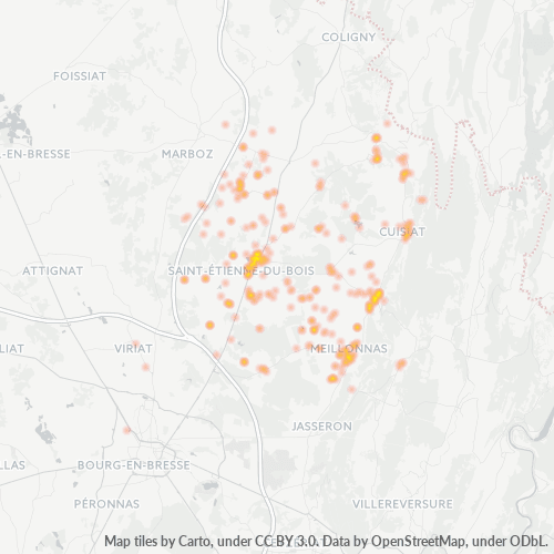 Dami ng Negosyo sa Postal Code 01370 - Pressiat, Rhône-Alpes