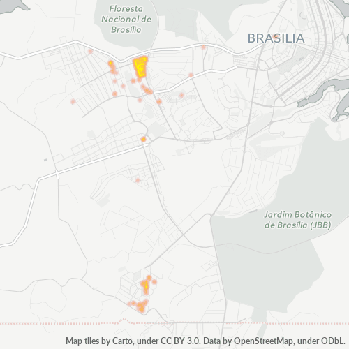 Bedrijfsconcentratie in Postcode 72120-000 - Brasilia, Federaal District (Brazilië)
