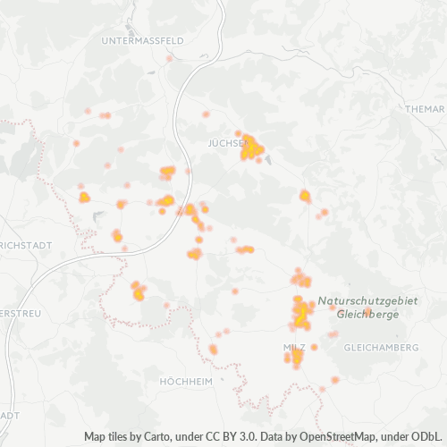 Bedrijfsconcentratie in Postcode 98631 - Queienfeld, Thüringen (deelstaat)