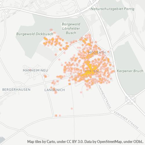 Business Concentration in Postal Code 50171 - Kerpen, North Rhine-Westphalia