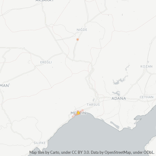 Business Concentration in Postal Code 33070 - Mersin, Mersin Province