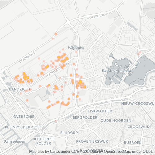 Bedrijfsconcentratie in Postcode 3045 - Rotterdam, Zuid-Holland