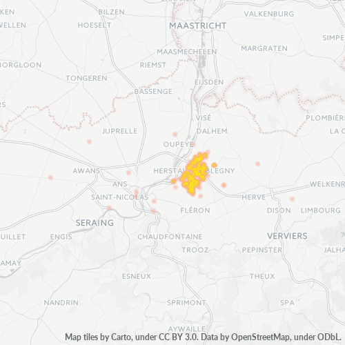 Concentrazione delle imprese in Codice Postale 4671 - Belgio