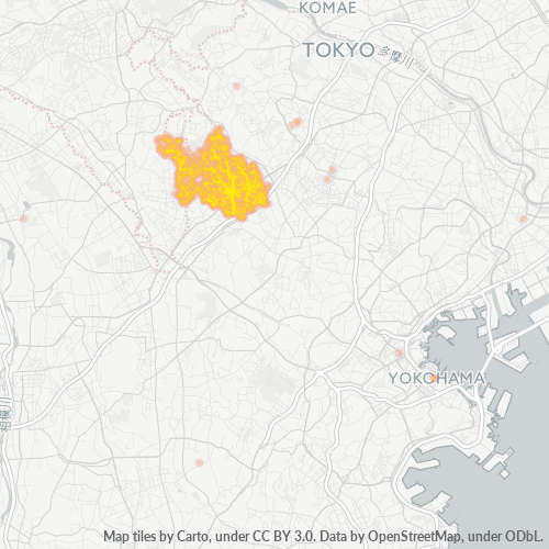 Bedrijfsconcentratie in Postcode 227 - Minamisenju, Tokyo Prefecture