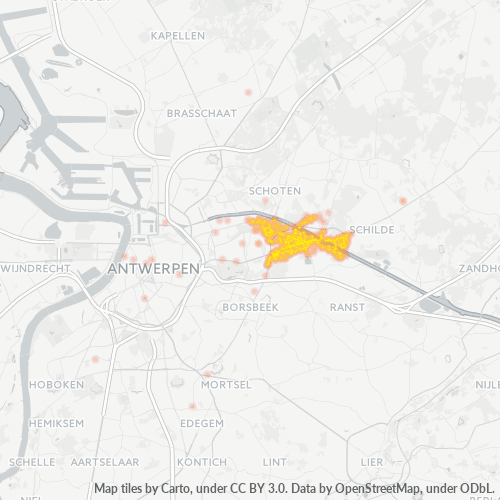 Bedrijfsconcentratie in Postcode 2110 - België