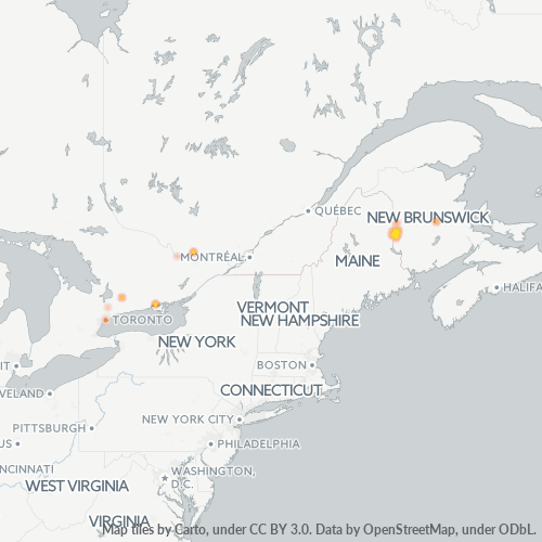 Bedrijfsconcentratie in Postcode E7M - Canada