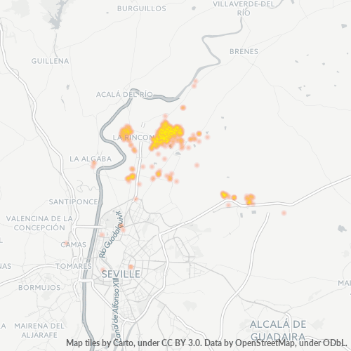 Bedrijfsconcentratie in Postcode 41300 - Spanje