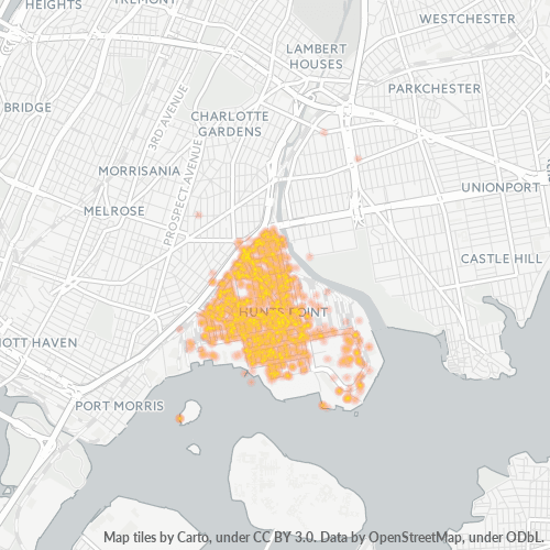 Virksomhedskoncentration i Postnummer 10474 - Bronx, New York (delstat)