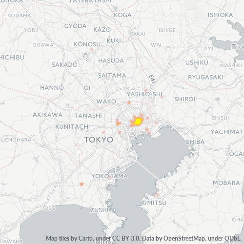 Bedrijfsconcentratie in Postcode 130 - Minamisenju, Tokyo Prefecture