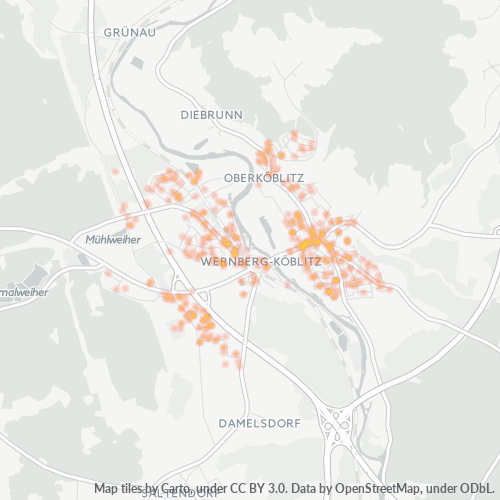 Verksamhetskoncentration i Postnummer 92533 - Wernberg-Köblitz, Bayern