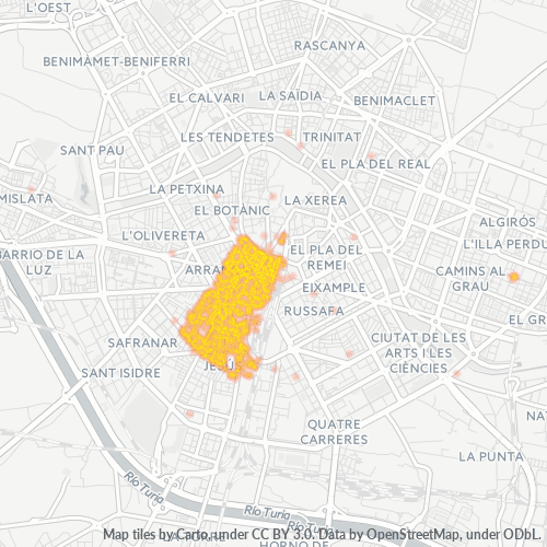 Verksamhetskoncentration i Postnummer 46007 - Valencia, Valencia (autonom region)