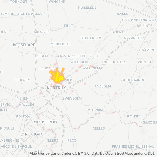 Bedrijfsconcentratie in Postcode 8520 - België