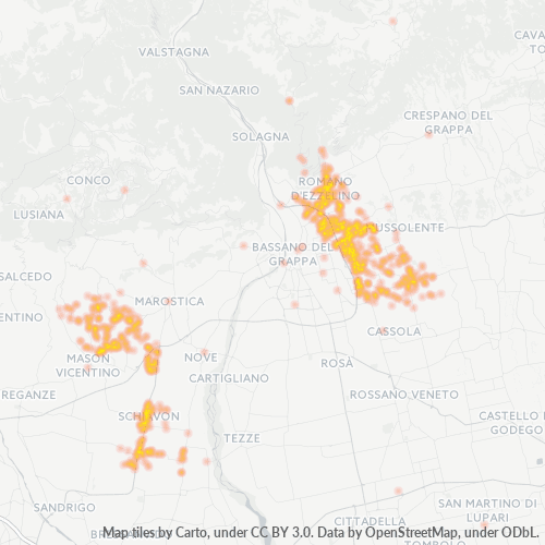 Dami ng Negosyo sa Postal Code 36060 - Pianezze, Veneto