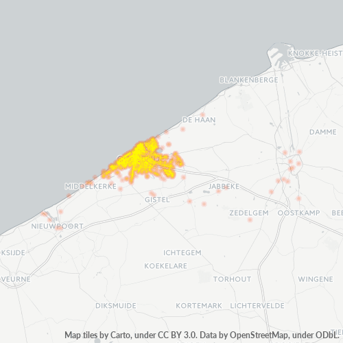 Bedrijfsconcentratie in Postcode 8400 - Stene, Vlaanderen
