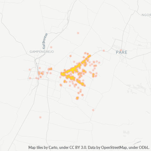 Business Concentration in Postal Code 64181 - Kediri, East Java