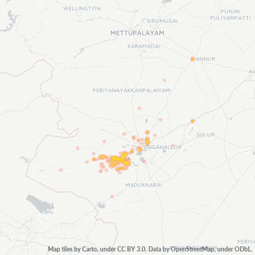 Dami ng Negosyo sa Postal Code 641010 - Coimbatore, State of Tamil Nādu