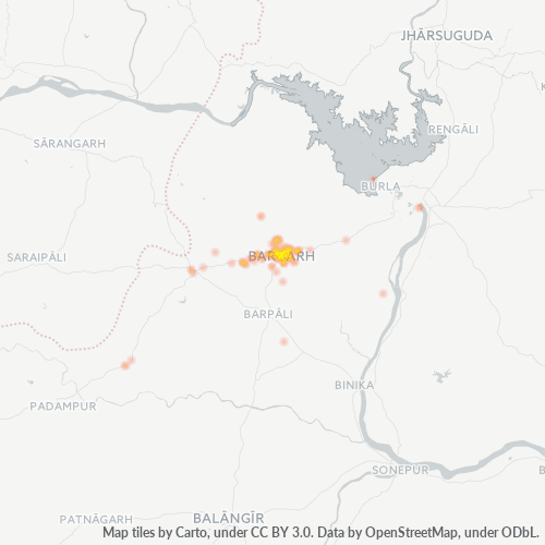 Bedrijfsconcentratie in Postcode 768028 - Bargarh, Odisha