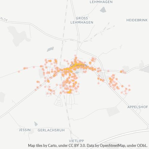 Bedrijfsconcentratie in Postcode 18507 - Grimmen, Mecklenburg-Voor-Pommeren