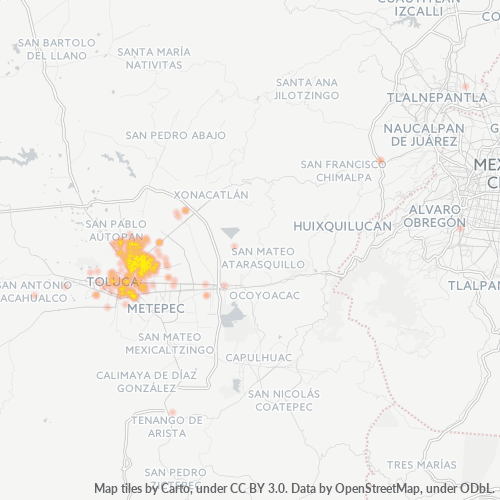 Dami ng Negosyo sa Postal Code 50010 - Toluca, Estado ng Mehiko