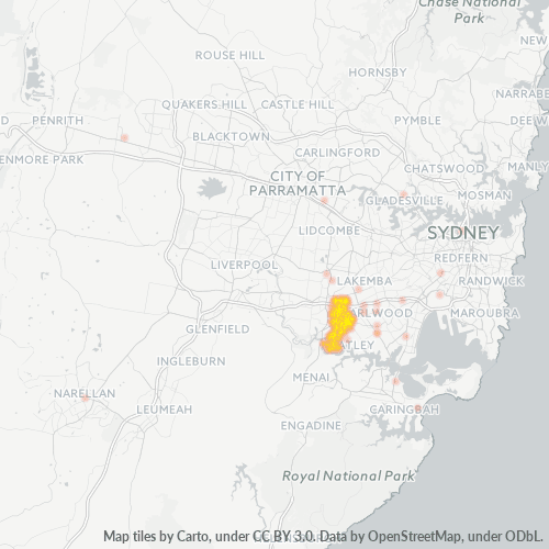 Dami ng Negosyo sa Postal Code 2210 - Peakhurst, New South Wales