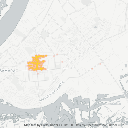 Ettevõttete kontsentratsioon asukohas Postiindeksi 443045 - Samara, Samara oblast