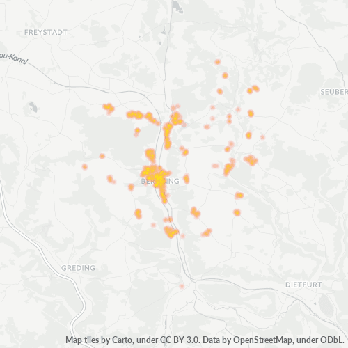 Bedrijfsconcentratie in Postcode 92334 - Berching, Beieren