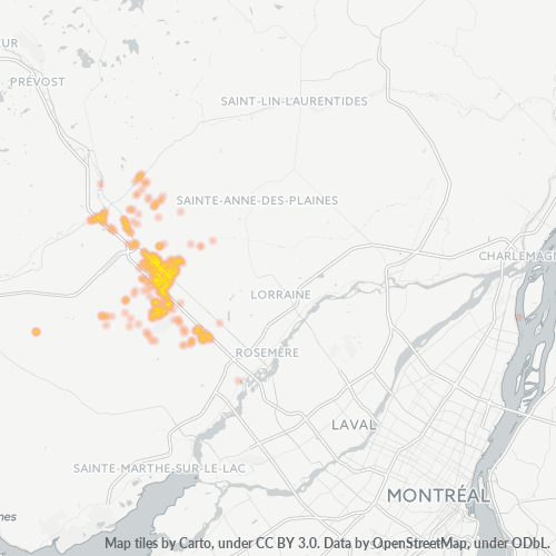 Dami ng Negosyo sa Postal Code J7J - Mirabel, Québec