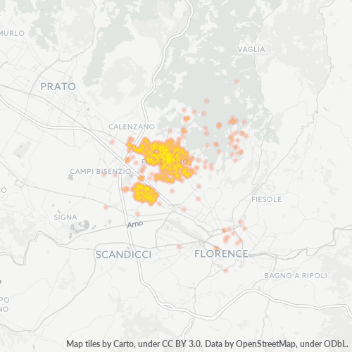 Dami ng Negosyo sa Postal Code 50019 - Cercina, Tuscany