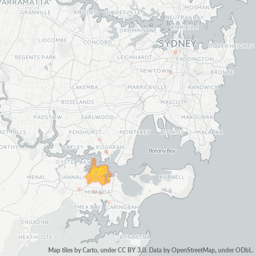 Dami ng Negosyo sa Postal Code 2224 - Sylvania, New South Wales