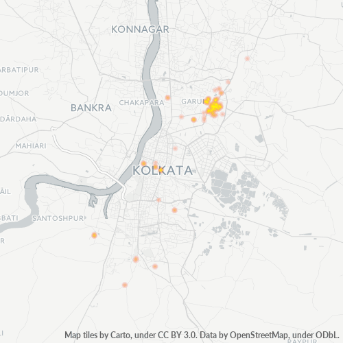 Bedrijfsconcentratie in Postcode 700080 - Calcutta, West-Bengalen
