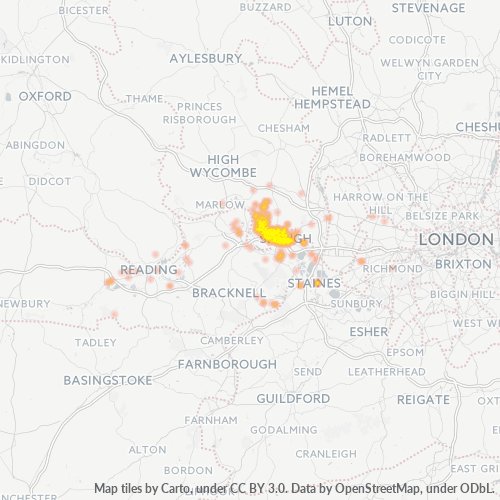 Concentració d'empreses a Codi Postal SL1 - Slough, Anglaterra