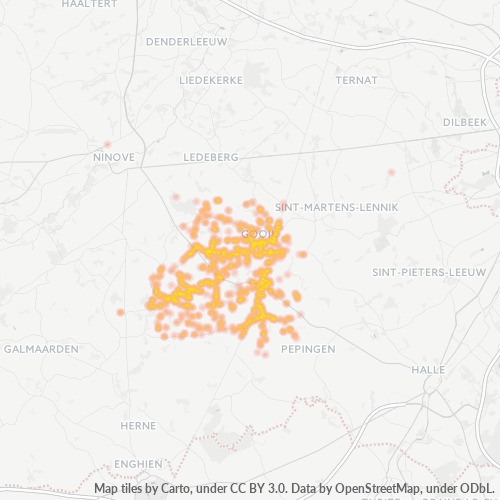 Bedrijfsconcentratie in Postcode 1755 - België