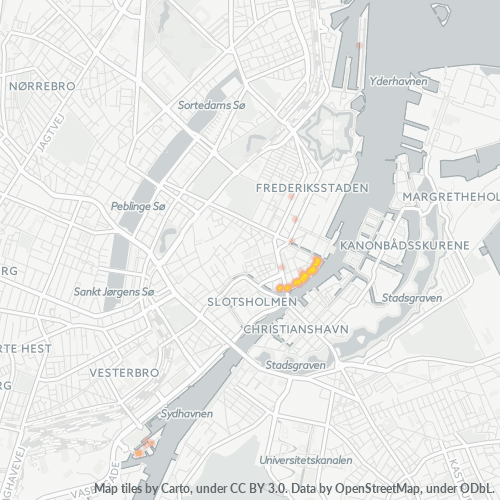 Geschäftskonzentration in Postleitzahl 1058 - Kopenhagen, Region Hovedstaden