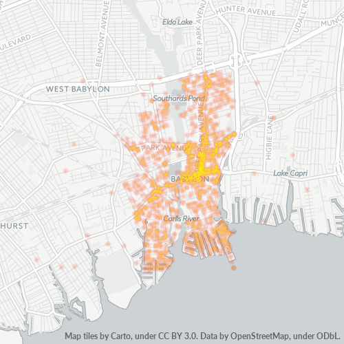 Bedrijfsconcentratie in Postcode 11702 - Babylon, New York (staat)