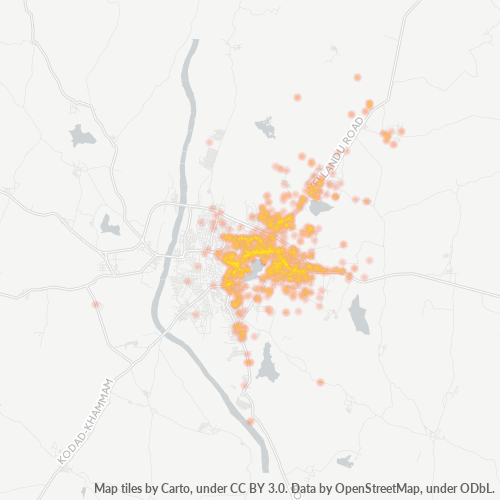 Bedrijfsconcentratie in Postcode 507002 - Khammam, Telangana