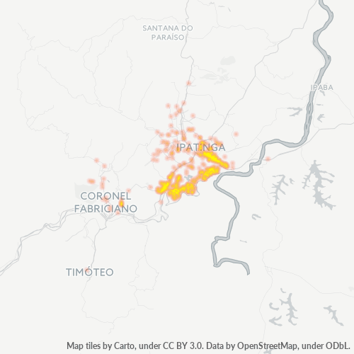 Concentració d'empreses a Codi Postal 35160-000 - Ipatinga, Minas Gerais