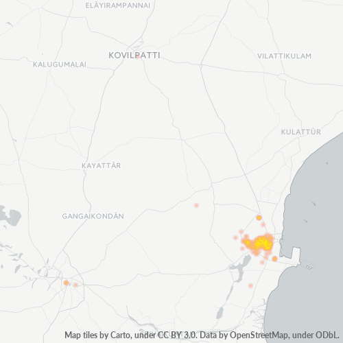 Bedrijfsconcentratie in Postcode 628008 - Korampallam, Tamil Nadu