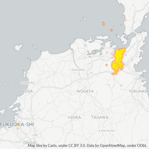 Bedrijfsconcentratie in Postcode 802 - Fukuoka (prefectuur)