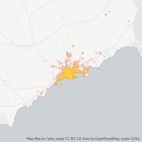 Bedrijfsconcentratie in Postcode 30880 - Águilas, Murcia (autonome gemeenschap)